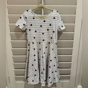 Jumping Beans White and Blue Striped Dress with Mouse Print